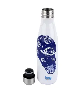 ICY Water Bottle 450 ML Stainless Steel| Keep Cold and Hot for 12 Hours| BPA Free| Leak Proof| Cosmic Galaxy| Double-Walled Insulated Inner Steel and Sturdy Outer