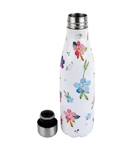 ICY Water Bottle 450 ML Stainless Steel| Keep Cold and Hot for 12 Hours| BPA Free| Leak Proof| Blooming Flower| Double-Walled Insulated Inner Steel and Sturdy Outer