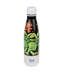 Hot & Cold Stylish SS Cola Water Bottle 450 ML | Leak-Proof with Eye-Catching Spiral Print | Wide Mouth for Effortless Filling | Double-Walled Insulated Inner Steel and Sturdy Outer | Ideal for Daily Hydration at School, Office, Gym | Modern and Eco-Friendly | Three Wise Frogs