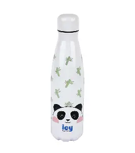 Hot & Cold Stylish SS Cola Water Bottle 450 ML | Leak-Proof with Eye-Catching Spiral Print | Wide Mouth for Effortless Filling | Double-Walled Insulated Inner Steel and Sturdy Outer | Ideal for Daily Hydration at School, Office, Gym | Modern and Eco-Friendly | Panda Peek