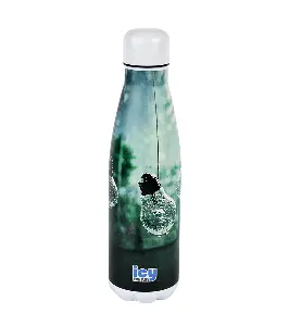Hot & Cold Stylish SS Cola Water Bottle 450 ML | Leak-Proof with Eye-Catching Spiral Print | Wide Mouth for Effortless Filling | Double-Walled Insulated Inner Steel and Sturdy Outer | Ideal for Daily Hydration at School, Office, Gym | Modern and Eco-Friendly | Urban Drizzle