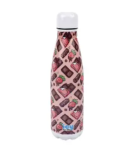 ICY Water Bottle 450 ML Stainless Steel| Keep Cold and Hot for 12 Hours| BPA Free| Leak Proof| Double-Walled Insulated Inner Steel and Sturdy Outer ML |Choco-Berry Bliss