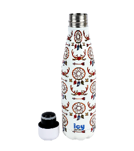 Hot & Cold Stylish SS Cola Water Bottle 450 ML | Leak-Proof with Eye-Catching Spiral Print | Wide Mouth for Effortless Filling | Double-Walled Insulated Inner Steel and Sturdy Outer | Ideal for Daily Hydration at School, Office, Gym | Modern and Eco-Friendly | Rustic Dreamcatcher