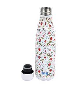 Hot & Cold Stylish SS Cola Water Bottle 450 ML | Leak-Proof with Eye-Catching Spiral Print | Wide Mouth for Effortless Filling | Double-Walled Insulated Inner Steel and Sturdy Outer | Ideal for Daily Hydration at School, Office, Gym | Modern and Eco-Friendly | Floral Filigree