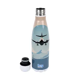 Hot & Cold Stylish SS Cola Water Bottle 450 ML | Leak-Proof with Eye-Catching Spiral Print | Wide Mouth for Effortless Filling | Double-Walled Insulated Inner Steel and Sturdy Outer | Ideal for Daily Hydration at School, Office, Gym | Modern and Eco-Friendly | Takeoff Tumbler