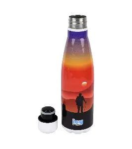Hot & Cold Stylish SS Cola Water Bottle 450 ML | Leak-Proof with Eye-Catching Spiral Print | Wide Mouth for Effortless Filling | Double-Walled Insulated Inner Steel and Sturdy Outer | Ideal for Daily Hydration at School, Office, Gym | Modern and Eco-Friendly | Canyon Cruise