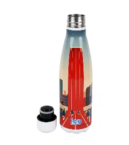 Hot & Cold Stylish SS Cola Water Bottle 450 ML | Leak-Proof with Eye-Catching Spiral Print | Wide Mouth for Effortless Filling | Double-Walled Insulated Inner Steel and Sturdy Outer | Ideal for Daily Hydration at School, Office, Gym | Modern and Eco-Friendly | Speed City