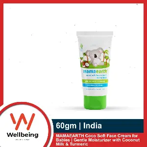 MAMAEARTH Coco Soft Face Cream for Babies | Gentle Moisturizer with Coconut Milk & Turmeric | Hypoallergenic & Safe for Delicate Baby Skin 60gm